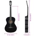 vidaXL 12-dielna klasická gitarová sada pre začiatočníkov čierna 4/4 39"