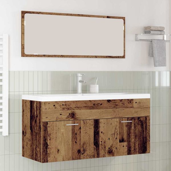 vidaXL Kúpeľňová skriňa Nástenný Staré drevo 100 x 38,5 x 46 cm