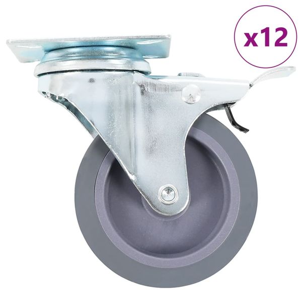 vidaXL Otočné kolieska 12 ks, 75 mm