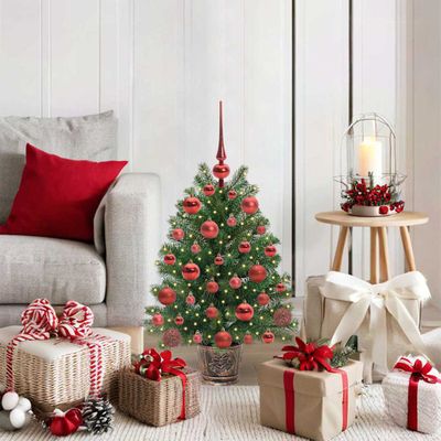 vidaXL Umelý vianočný stromček s 150 LED-i Zelená 75 cm PE a PVC
