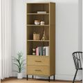vidaXL Botník s 2 zásuvkami hnedý 60x35x180 cm masívne drevo OSLO