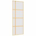 vidaXL Posuvné dvere zlaté 76x205 cm matné ESG sklo a hliník