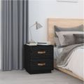 vidaXL Nočné stolíky 2 ks čierne 40x34x45 cm masívne borovicové drevo