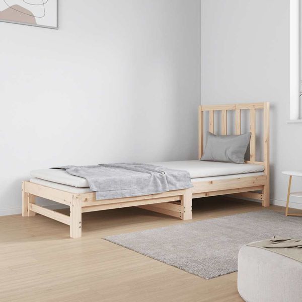 vidaXL Rozkladacia denná posteľ 2x(90x190) cm borovicový masív