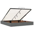vidaXL Ottoman posteľ s matracom a LED Tmavosivá 200 x 200 cm Látka