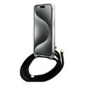 Puzdro Guess pre iPhone 15 Pro 6,1" GUHCP15LHC4SEK čierna HC CROSSBODY CORD 4G PRINT