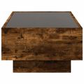 vidaXL Konferenčný stolík s LED dymový dub 90x50x30 cm kompozit. drevo