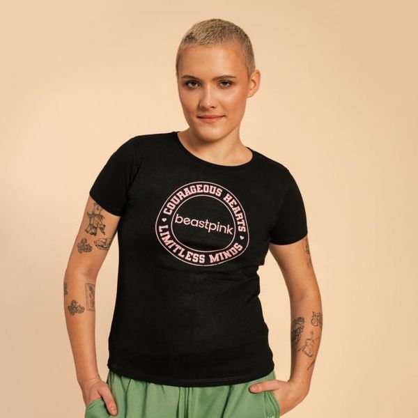Dámske tričko Serenity Black - BeastPink, veľkosť XL, 77.1% nylon, 22.9% elastane