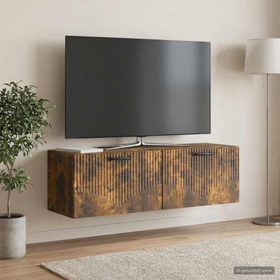 vidaXL Nástenná TV skrinka Dymový dub 98 x 31 x 30 cm Kompozitné drevo