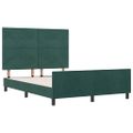 vidaXL Posteľ s pružinovým rámom Tmavozelená 140 x 190 cm Zamat