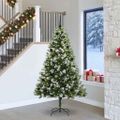 vidaXL Umelý vianočný stromček s umelým snehom 300 LED Teplá biela