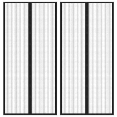 vidaXL Závesy proti hmyzu s magnetickými blokmi 2ks čierne 220x110 cm
