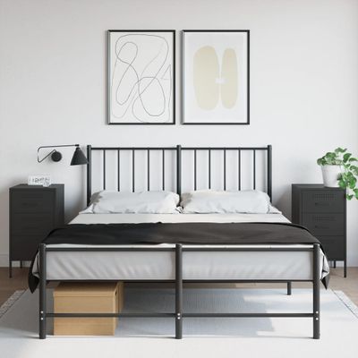vidaXL Nočné stolíky 2 ks čierne 36x39x68 cm oceľ