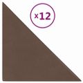 vidaXL Nástenné panely 12 ks hnedé 30x30 cm umelá koža 0,54 m²