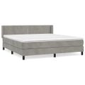 vidaXL Posteľný rám boxsping s matracom bledosivý 160x200 cm zamat