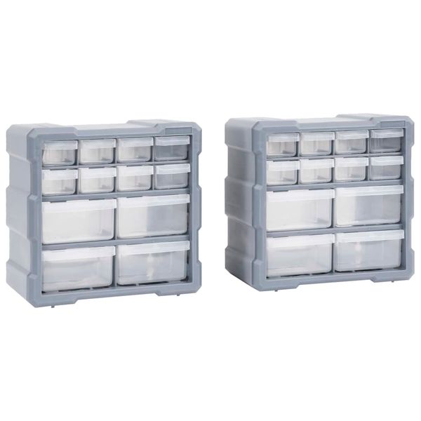 vidaXL Organizéry s 12 zásuvkami 2 ks 26,5x16x26 cm