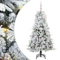 vidaXL Umelý Sklápací Vianočný Stromček Biela 150 cm PE a PVC