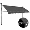 vidaXL Ručne zaťahovacia markíza s LED 350 cm, antracitová