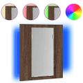 vidaXL LED zrkadlová skrinka hnedý dub 40x12x45 cm kompozitné drevo