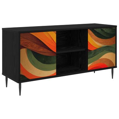 vidaXL TV skrinka BONN 102 x 33 x 51 cm Čierny dub Kompozitné drevo