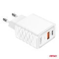 Sieťová nabíjačka Quick Charger GaN 38W USB-A + USB-C AMiO-04287