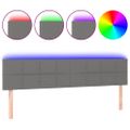 vidaXL Čelo postele s LED tmavosivé 180x5x78/88 cm látka
