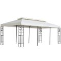vidaXL Altánok s dvojitou strieškou, biely 6x3 m, oceľ