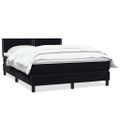vidaXL Posteľný rám boxsping s matracom Čierna 160x220 cm zamat