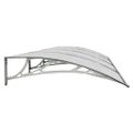 vidaXL Strieška na dvere sivá 350x100 cm polykarbonát