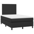vidaXL Boxspring posteľ s matracom a LED čierna 120x200 cm umelá koža