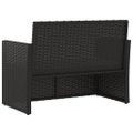 vidaXL Záhradná lavička s vankúšmi čierna 105 cm polyratan