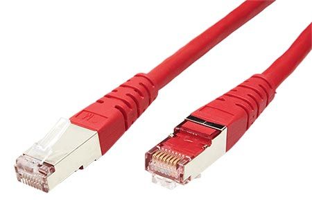 Patchkábel S/FTP, Cat6, 2xRJ45, 2m červený