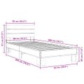 vidaXL Posteľný rám dymový dub 90x200 cm kompozitné drevo a kov