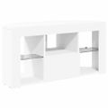 vidaXL Rohový LED TV kabinet 100 x 40 x 50 cm Biela Kompozitné drevo