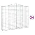 vidaXL Oblúkové gabiónové koše 4ks 200x30x160/180cm pozinkované železo
