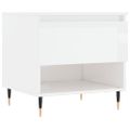vidaXL Konferenčné stolíky 2 ks lesklé biele 50x46x50 cm kompoz. drevo