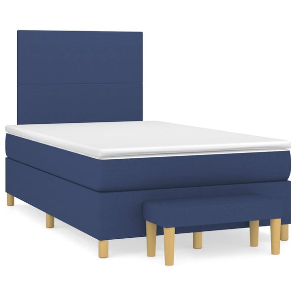 vidaXL Boxspring posteľ s matracom modrá 120x190 cm látka