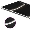 vidaXL Automatická markíza,LED a senzor vetra 450x300 cm, antracitová