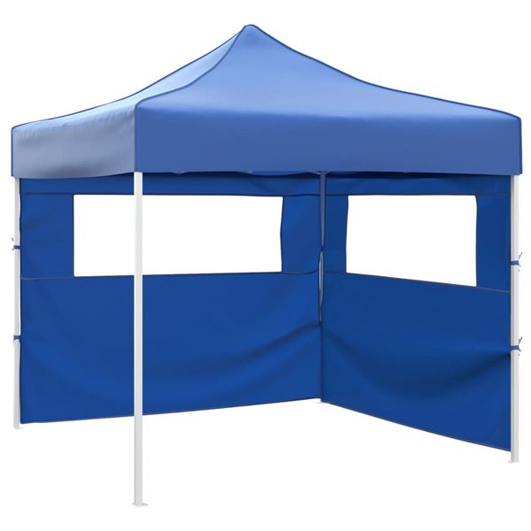 vidaXL Skladací stan s 2 stenami 3x3 m modrý