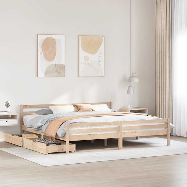 vidaXL Posteľ bez matraca 200x200 cm masívna borovica