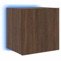 vidaXL TV nástenné skrinky s LED svetlami 2 ks hnedý dub 40,5x35x40 cm