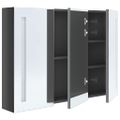 vidaXL LED kúpeľňová zrkadlová skrinka 89x14x62 cm žiarivá sivá