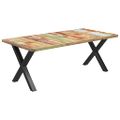 vidaXL Jedálenský stôl, nohy v tvare X 200x100x77cm, recyklovaný masív