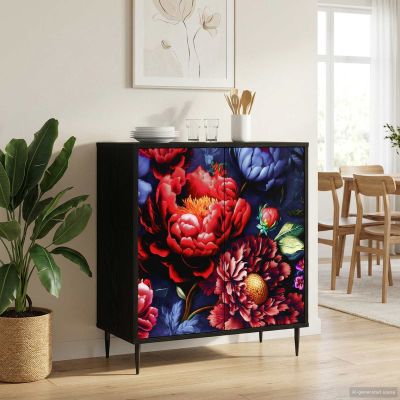 vidaXL Servírovacia skriňa KIEL Čierny dub 69 x 33 x 76 cm