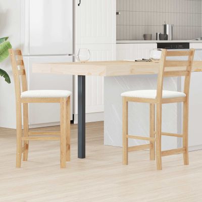 vidaXL Jedálenské stoličky 2 pcs Prírodná 40 x 47,5 x 99,5 cm