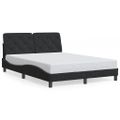vidaXL Rám postele s LED bez matraca čierny 140x190 cm zamat