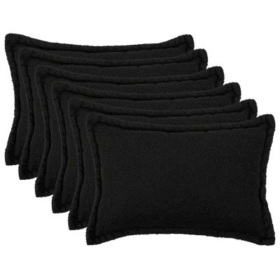 vidaXL Poťah na podložku 6 pcs HOUTEN Čierna 30 x 50 cm Bouclé