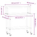 vidaXL Kuchynský pracovný stôl s policou 110x55x120 cm nehrdzav. oceľ