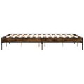 vidaXL Posteľný rám dymový dub 135x190 cm kompozitné drevo a kov