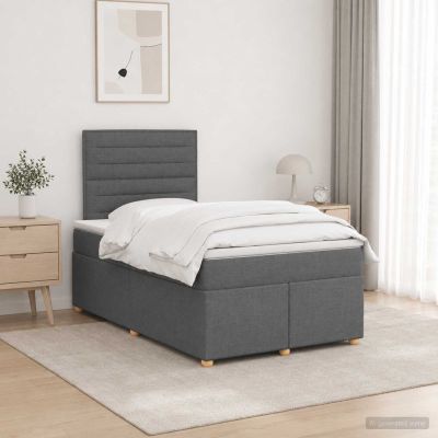 vidaXL Posteľ boxspring s matracom Tmavosivá 120 x 190 cm Látka
